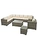 Produktbild ESTEXO Polyrattan Sitzgruppe Lounge Gartenmöbel Set Rattan Sitzgarnitur Essgruppe Gartenset Gartenlounge Loungemöbel Möbel Sofa Sessel Tisch Grau für 7 Personen