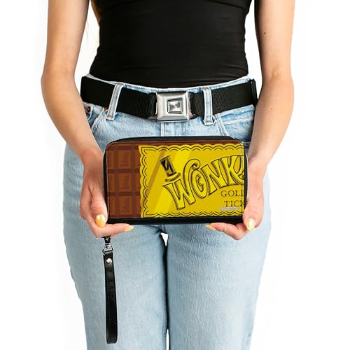 Buckle-Down Movies Wallet, Zip Around, Willy Wonka and the Chocolate Factory Golden Ticket Wonka Bar, Vegan Leather3