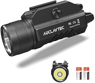 AUCLAYTEC Gun Light 1200 Lumens Compact Pistol Light LED Tactical for Picatinny MIL-STD-1913 and Glock Pistol Weapon Light with 2 x CR123A Lithium Batteries