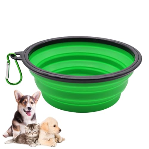 折りたたみ式シリコン製犬用ボウル ペットボウル カラビナ付き 猫 犬用 ポータブル ペット給餌 水飲み皿 散歩 駐車 旅行用