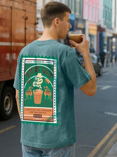 Image of Bewakoof Men's Graphic Print Oversized Fit T-Shirt