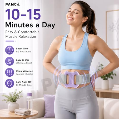 Image of PANCA Percussion Muscle Ring Massager with Adjustable Belt, Portable Electric Full Body Massager for Waist, Back, Legs & Shoulder Relaxation, Vibration Fascial Massage Tool with Auto Off