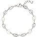 Produktbild JEWELS BY LEONARDO Armband Lindi  Arm-Schmuck aus silberfarbenem Edelstahl  Schiffsanker-Kettenglieder aus Perlmut und Edelstahl  18-20 cm Länge  Geschenk Schmuck für Frauen  023542