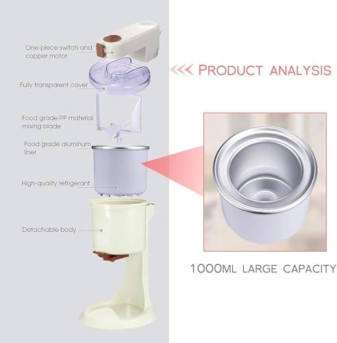 GLDWEY Softeismaschine, Eismaschine für zu Hause, tragbarer Mixer, automatische Joghurtsorbet-Maschine, perfekte Eismaschine für zu Hause – Bild 7