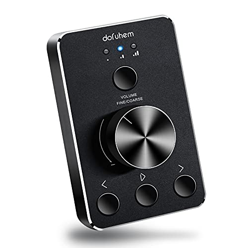 Multimedia Controller, Dofuhem USB Audio Volume Control Knob with One-Click Mute Function, Pause/Play/Forward/Next Button,for PC Computer and Compatible with Win7/8/10/XP/Mac OS