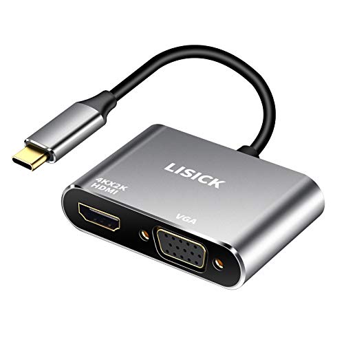 USB C to HDMI VGA Adapter 4K @30hz,Type C to HDMI Converter USB to vga for MacBook/MacBook Pro 2020/2019/2018,MacBook Air