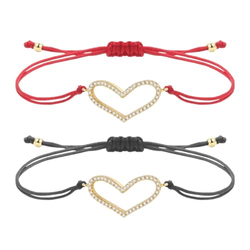 Bracelet Coeur Rouge en Cristal Cz pour Sublimer vos Tenues de Soirée