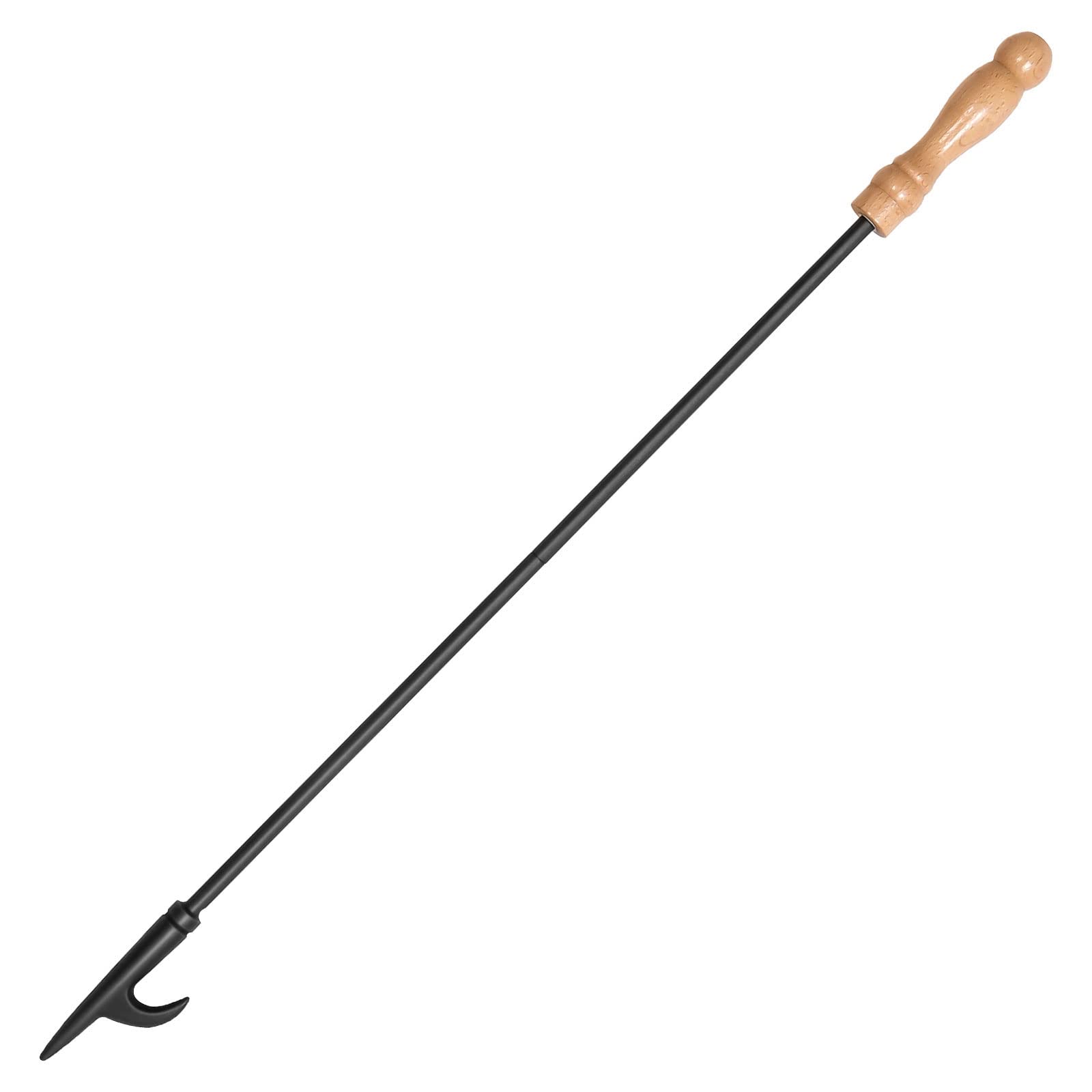 himaly Fire Poker for Fire Pit, 32 inch Fireplace Poker Premium Solid Steel Fire Pit Poker Campfire Poker for Fireplace Camping Wood Stove Indoor and Outdoor - Rust Resistant Black Finish-image-2