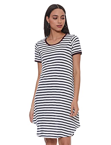 Image of A.T.U.N. (ALL THINGS UBER NICE) Womens Printed Cotton Round Neck Knee Length Regular Dress