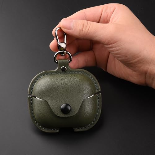 CasurvivePro Business PU Leather Earphone Case Cover for Huawei FreeClip Anti-fall Headphone Case Leather Retro Earphone Case Green - Image 3