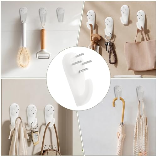 Image of 50PCS No Drill Concrete Hooks Heavy Duty Invisible Picture Hanger Nails | 22Lbs load capacity, suitable for concrete walls, stucco and hard surfaces, practical wall hanging accessories for home use