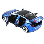 1/32 Model 3 Diecast Car Toy, Sound & Light Effects, Scale Alloy Model 3 Toy Car Pull Back Collectible Vehicles, Mini Model 3 Play Car for Kids Birthday Xmas Gift (Blue) - Image 4