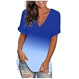 Short Sleeve V Neck Button Up Loose Waffle Knit Tunic Henley Shirts Womens Casual V Neck Shirt Boho...