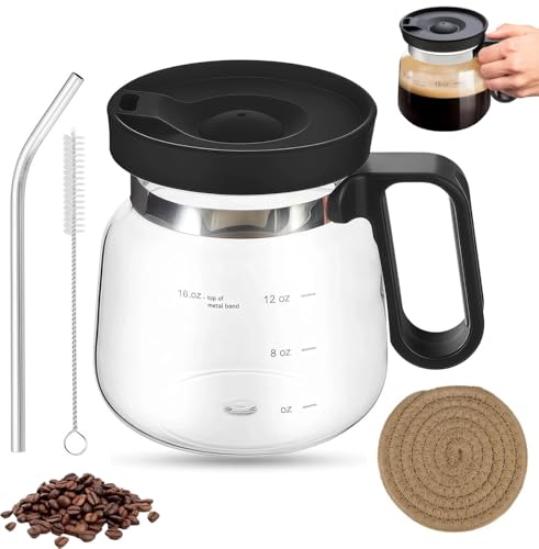 16 Oz Glass Coffee Pot Mug, Mini Coffee Pot Cup,
