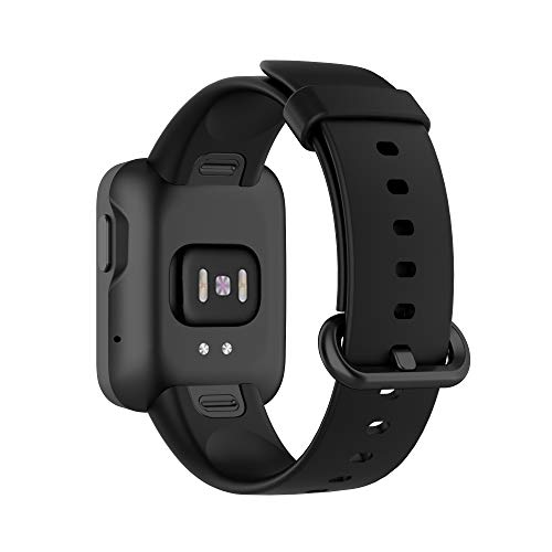 Correas de Reloj, Bandas de Repuesto, Flexible Silicona, Recambio Ajustable Brazalete para Xiaomi Mi Watch Lite/Redmi Watch (negro)