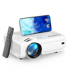 2025 XuanPad Verbessertes WiFi Bluetooth Mini Beamer, 18000L Mini Projektor HD 1080P Unterstützt, Heimkino Video Projector Kompatibel Mit Tv Stick/HDMI/USB/AV/Laptop/iP...