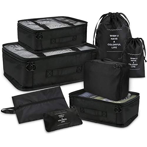 Preisvergleich Produktbild Joyoldelf, Kofferorganizer Schwarz Schwarz