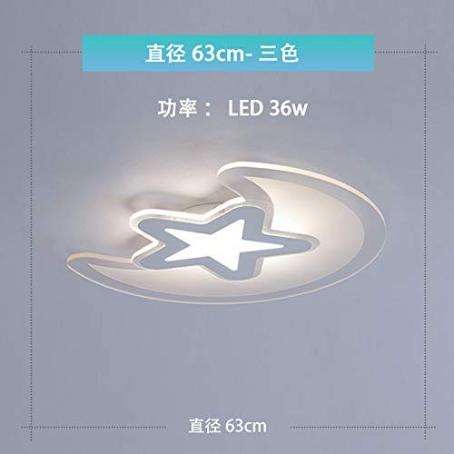 Heqor Ceiling Light Ultra-Thin Children's Room Ceiling lamp boy led Modern Minimalist Creative Girl Bedroom Small Living Room lamp, Diameter 63 * 51 Three-Color Temperate