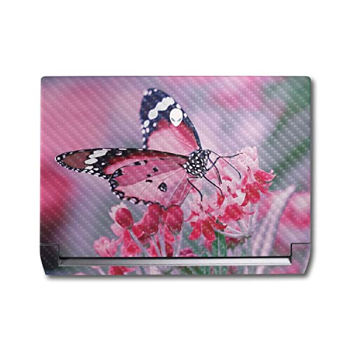Image of MightySkins Carbon Fiber Skin Compatible with Alienware M17 R5 (2022) Full Wrap Kit - Pink Monarch | Protective, Durable Textured Carbon Fiber Finish | Easy to Apply & Change Styles | Made in The USA