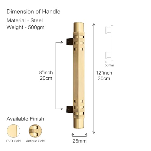 Image of COMPASS Main Door Handle | Door Handles for Main Door | Pull Handles for All The Doors of House | Office | Hotels, Antique Finish (PH-902, 12 Inch)