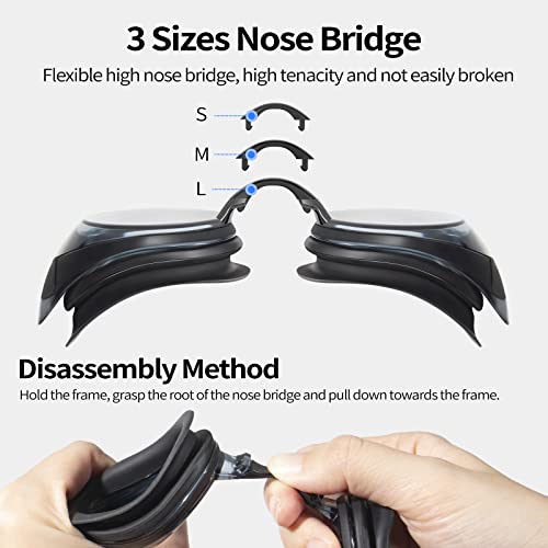 Water Space Swimming Goggles Adult, 2 Packs Swimming Goggles for Men and Women Anti Fog UV Protection No Leaking with Protective Boxes - Image 2