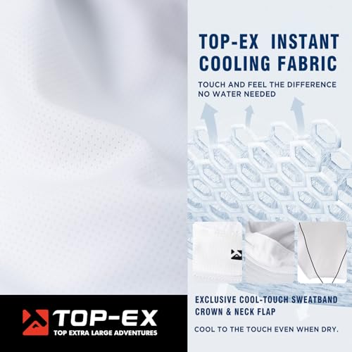Image of TOP-EX Cooling Sun Hat with Neck Flap - UPF 50+ Wide Brim Breathable Hat for Hiking, Fishing & Big Heads