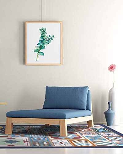 Tapis vinyle deco maison carreaux ciment multicolore 60x200 cm - 4
