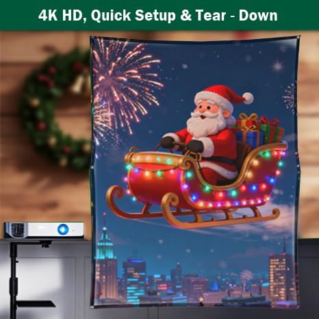 Miniatura 8 de Pantalla de proyección trasera holográfica portátil pantalla de proyector plegable antiarrugas para videos de Halloween y Navidad, noche de