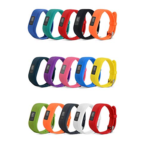 15 Pack - Smilego Bands Compatible with Garmin Vivofit 3, Soft Adjustable Breathable Waterproof Watch Band Wristband Strap with Watch Buckle for Kids Women Men (Only fit for Vivofit 3)
