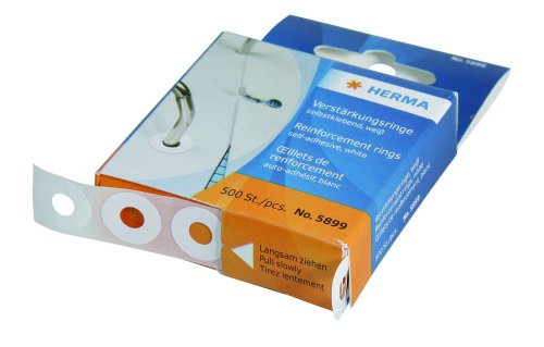 Herma Rouleau d'œillets de renfort autocollants Lot de 500 Blanc