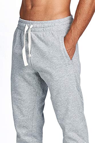 Image of ProGo Men's Casual Jogger Sweatpants Basic Fleece Marled Jogger Pant Elastic Waist