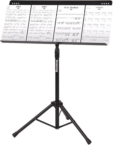 Regulowany pulpit na nuty z obrotowym pulpitem do użytku na scenie i w studiu