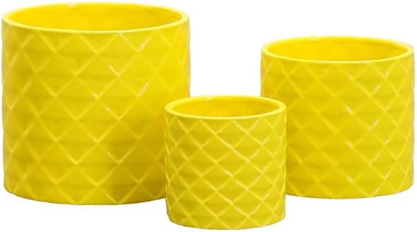 Ceramic Round Pots Set (3) by Urban Trends Collection