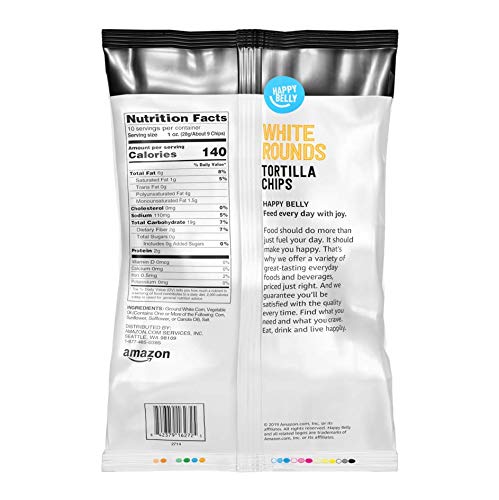 Amazon Brand - Happy Belly White Rounds Tortilla Chips, 10 oz