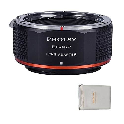 Image of PHOLSY Lens Mount Adapter Compatible with Canon EOS EF Mount Lens to Nikon Z Mount Camera Body Compatible with Nikon Z fc, Z30, Z9, Z6 II, Z7 II, Z6, Z7, Z5, Z50