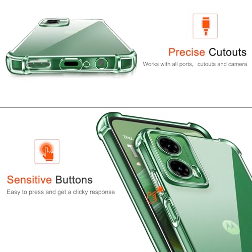 Image of Lustree Back Cover Transparent Case Compatible with Motorola G35 | Clear + TPU Case with 4 Corner Air Cushion Protection & Camera Protection | Slim& Stylus Cover