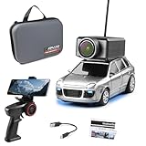 Authticar WLtoys Mini RC Car, 1:64 Scale FPV RC Drift Car with 720P HD Camera, 2.4GHz Transmitter, WiFi App Control with Gyro Mini Racing Toys for Teens and Adults (Silver Grey)