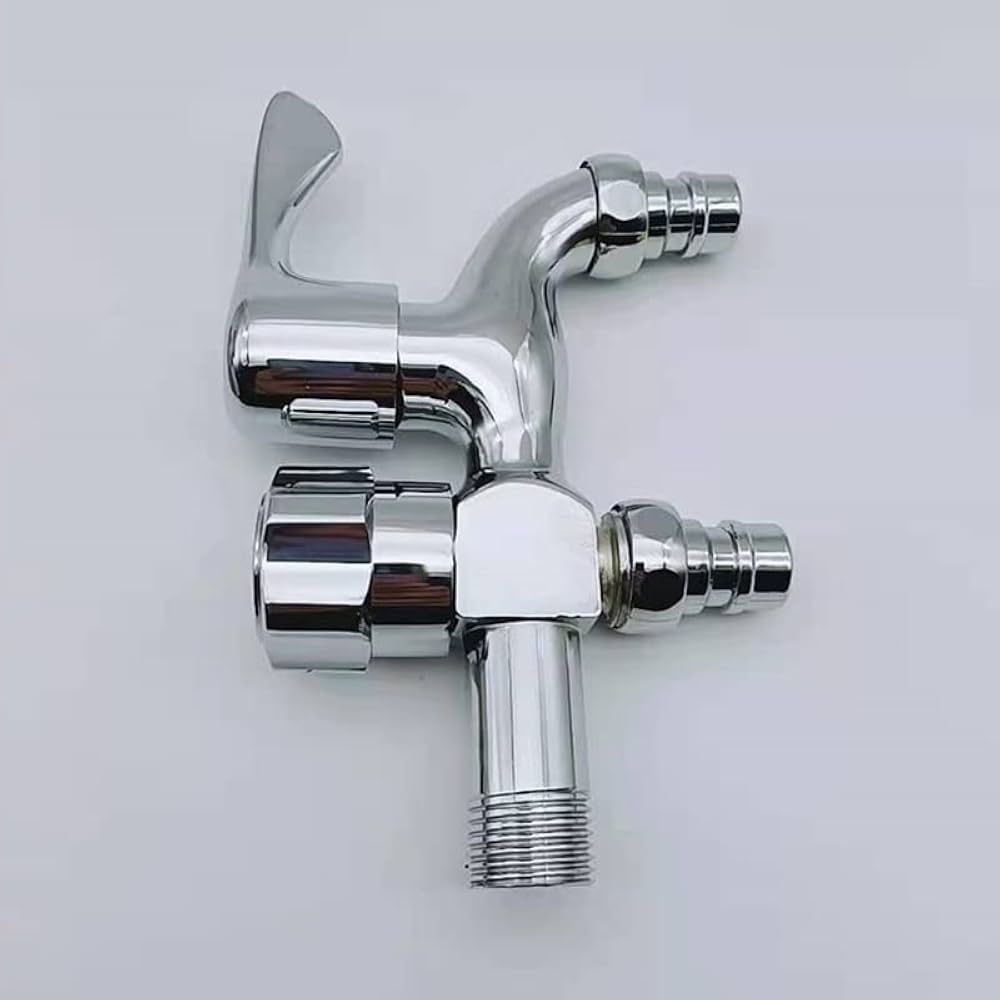 Amazon | 二股蛇口 二股 水栓 ステンレス製 双口 洗濯機用水栓