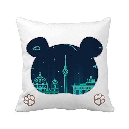 Housse de coussin Berlin Allemagne décorative carrée pour canapé
