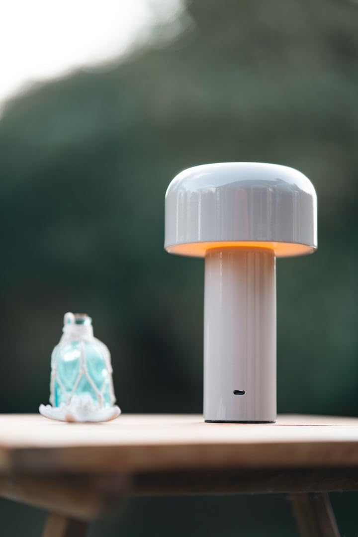 Luxus - Tischlampe Touch - Luna - Blau - H30 x Ø16 - Terrassenlampe - Schreibtischlampe - LED - Wiederaufladbar - Dimmbar - Kabellos - Batteriebetrieben - Tischlampe für innen und außen