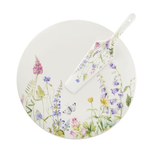 VILLA ITALIA Porzellanteller mit Tortenheber 31 cm VIOLA - Hergestellt...