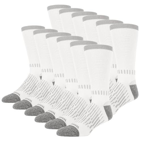 Wrangler - Peak Mens Crew Socks - Durable Half Cushion Socks with Arch Support