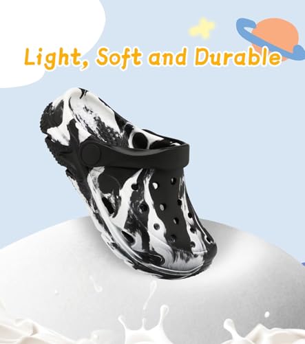 cubufly toddler kids clogs garden shoes for boys girls marbled tie dye water shoes slip on sandals