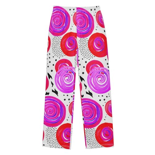 J JOYSAY Watercolor Rose Dot White Pajamas Pants Soft Long Pajama Bottoms Lounge Sleep Pants Size S-XL