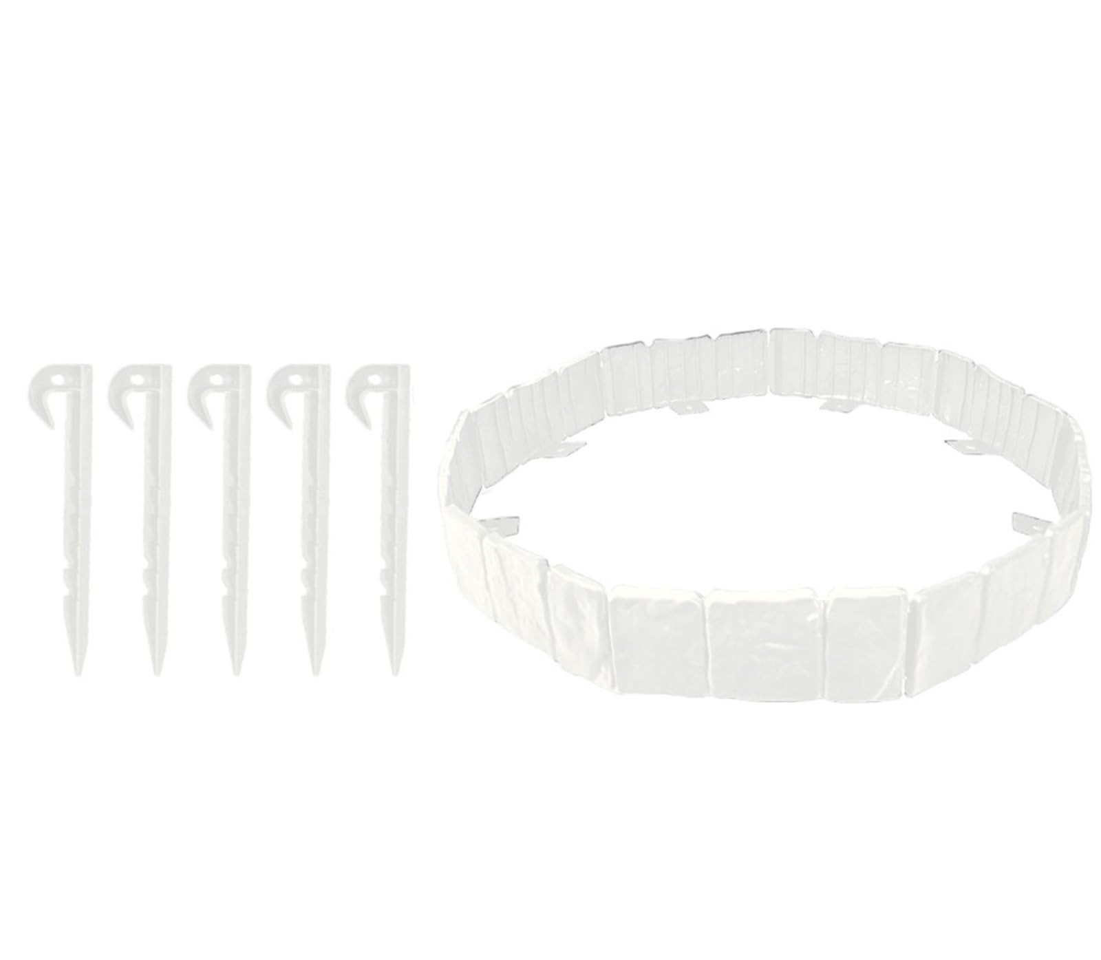 Dqzrtueca White Edging Kit, Garden Lawn Landscape Edging Border, 5-Pack 24.5X10cm Multicolor With Securing Pegs(White)