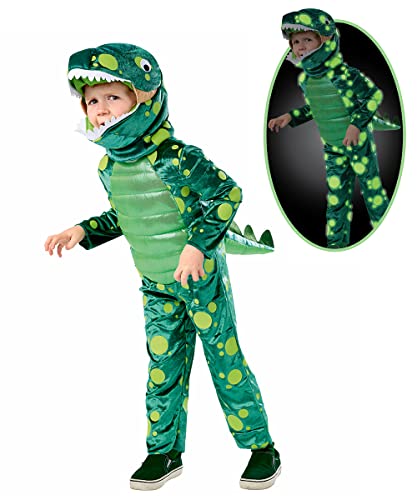 Disfraz de Dinosaurio Verde para Niños Talla 2-4 miniatura 1