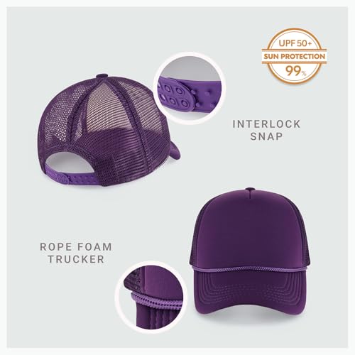 Image of CHOK.LIDS Classic Foam Trucker Hat Summer Mesh Rope Cap Solid Two Toned Blank Hat Mens Womens Adjustable Strap Light Weight