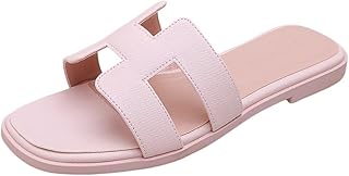 Pantuflas de playa planas con cabeza cuadrada para mujer, sandalias de verano para mujer, sandalias para exteriores, playa, suaves, ligeras, cómodas