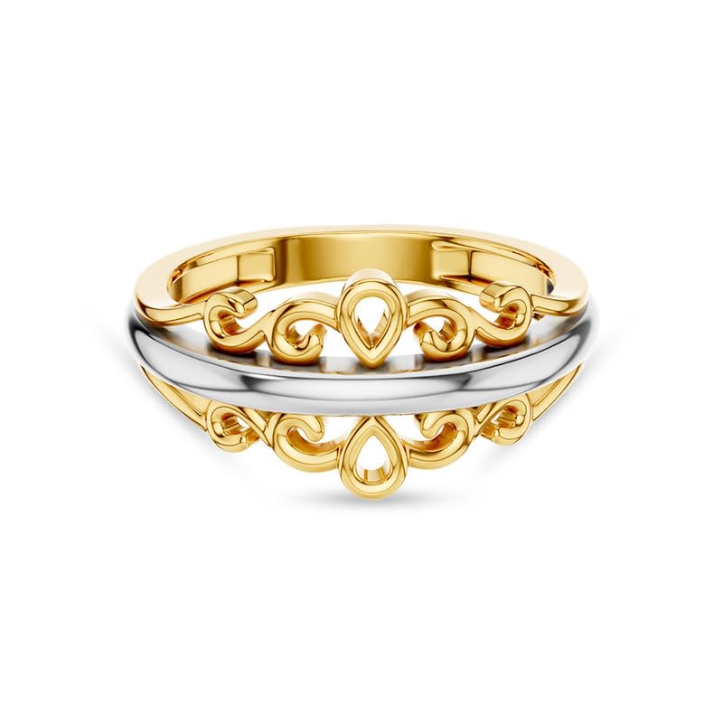 Image of KISNA 9KT / 14KT / 18KT Aurora Filigree Yellow Gold Ring For Women | S14