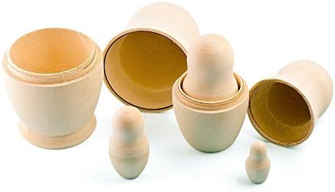 Miniatura 3 de Conjunto de 575 pulgadas de 5muñecas rusas de madera sin pintar